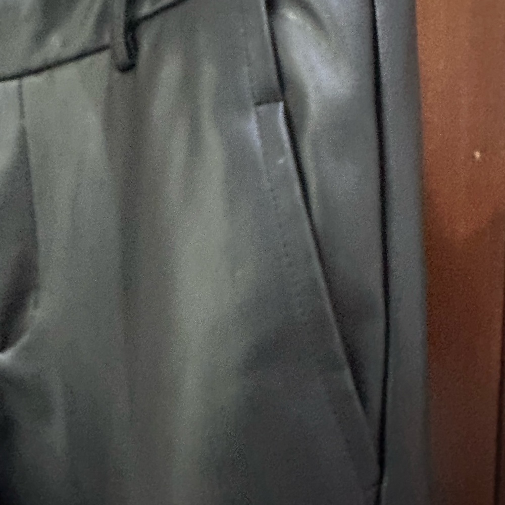 Black Faux Leather Trousers - Picture 6 of 13